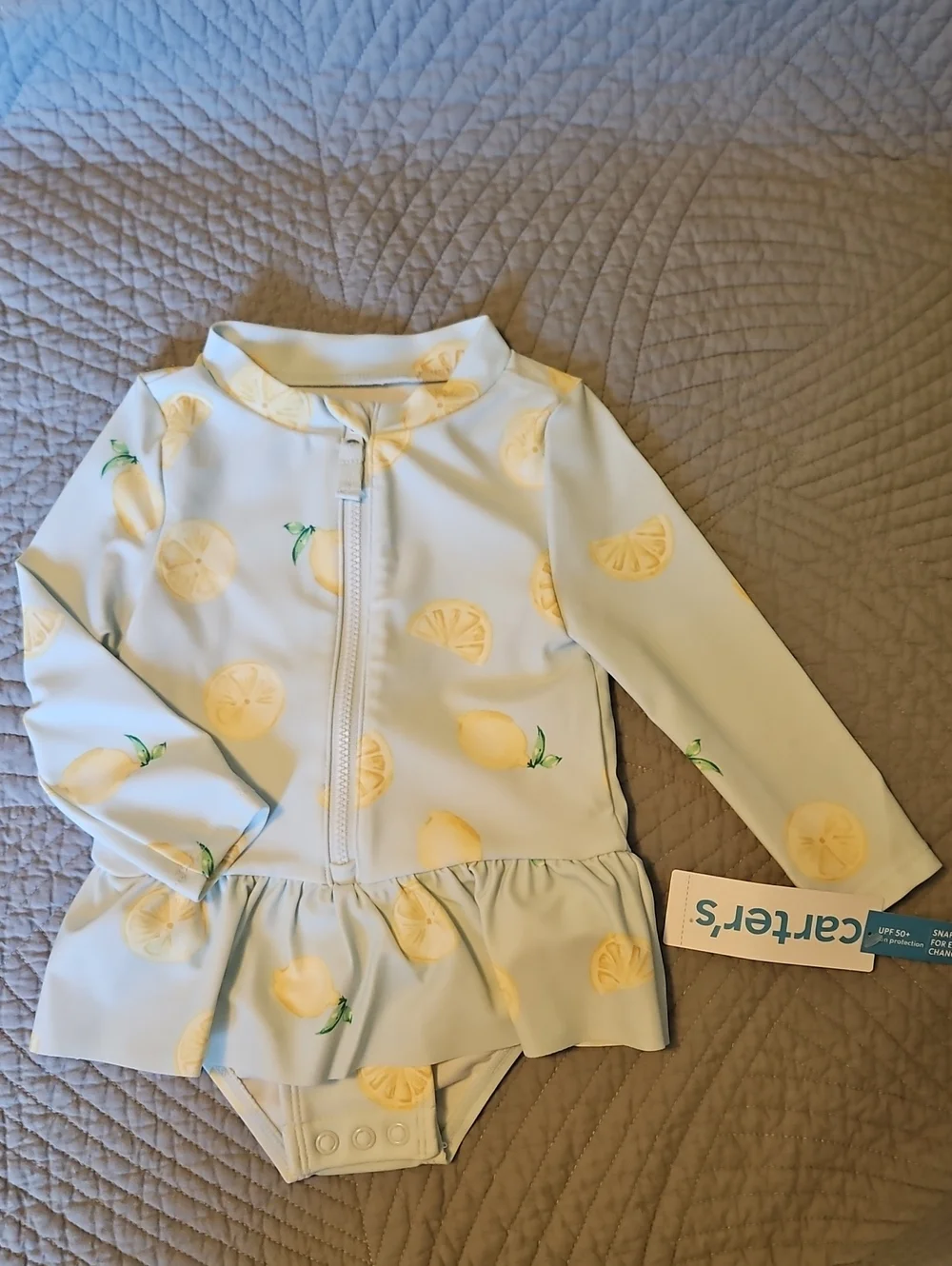 Carter's Infant Lemon Print Long-Sleeve Swimmer/ Rashguard